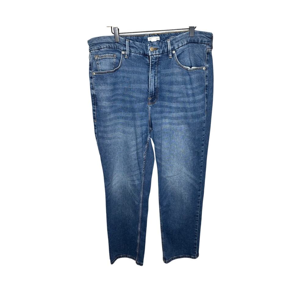 Good American Good Icon Jeans Womens 16 Blue Dark Wash Straight Ankle High Rise